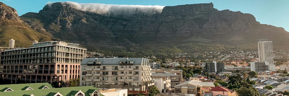 Table mountain with city