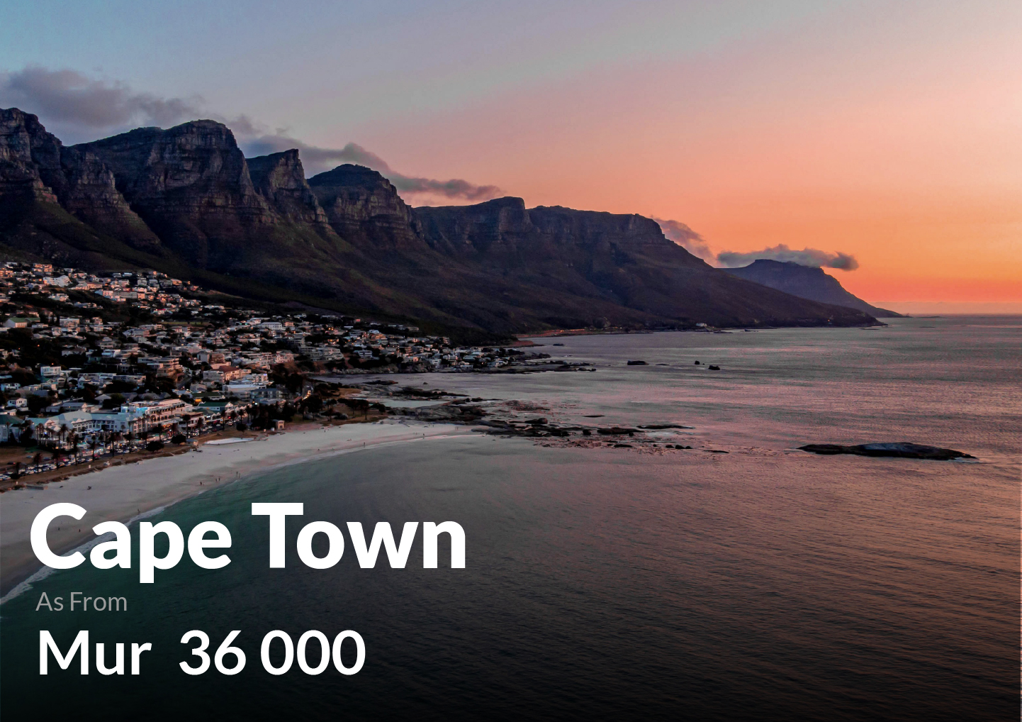 Cape Town. The fare is shown in the picture.