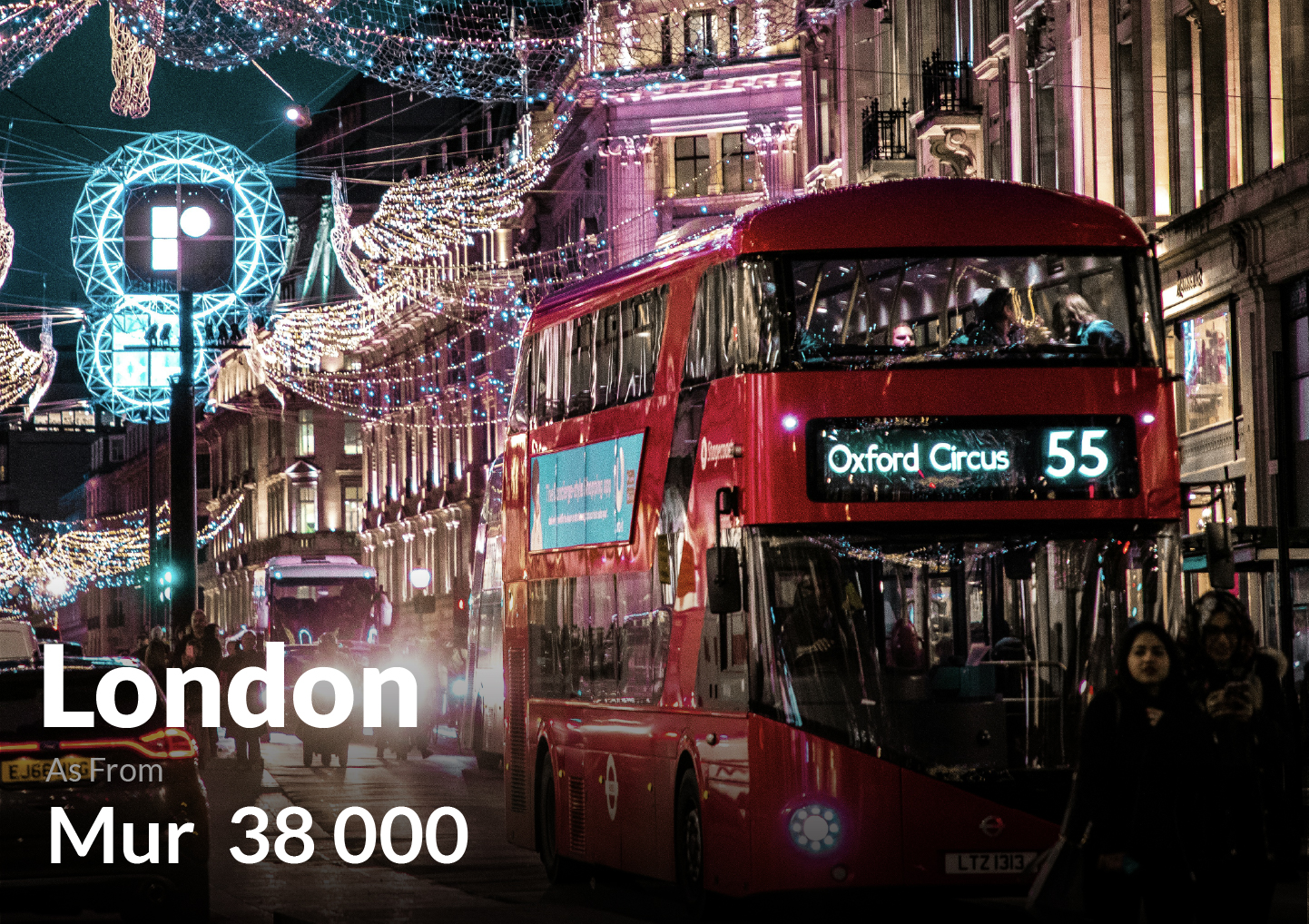 London. The fare is shown in the picture.